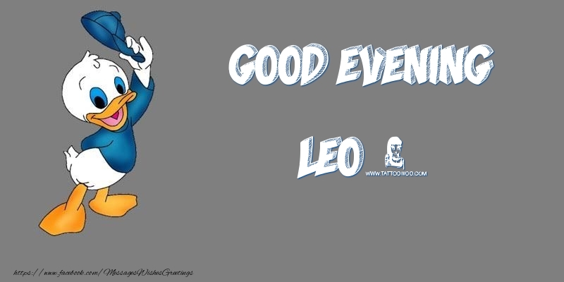 Greetings Cards for Good evening - Animation | Good Evening Leo
